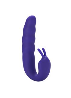 Фиолетовый вибратор Ribbed Dual Stimulator (17 см)