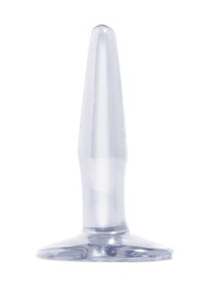 Прозрачная анальная пробка Basix Rubber Mini - 10,8 см.