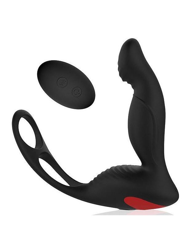 Черный силиконовый массажер простаты с пультом