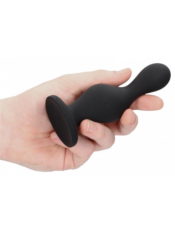 Черная анальная пробка Wave Butt Plug (11,3 см)