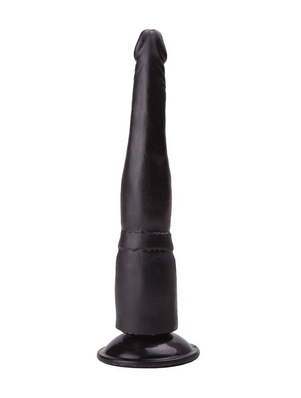Чёрный анальный фаллоимитатор на подошве-присоске (18,5 см)