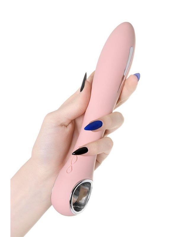 Розовый силиконовый вибратор с электростимуляцией PHYSICS GALVANI VIBE (21 см)