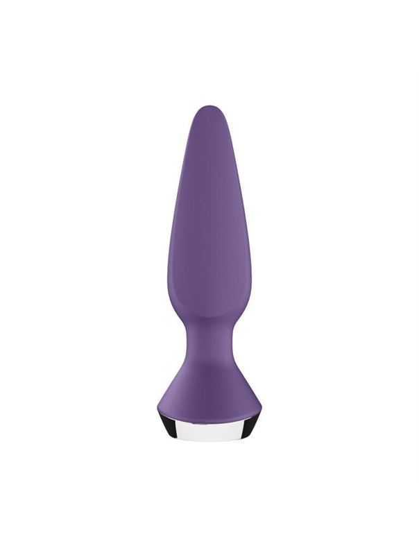 Фиолетовая анальная пробка с вибрацией Satisfyer Plug-ilicious 1 (13,5 см)