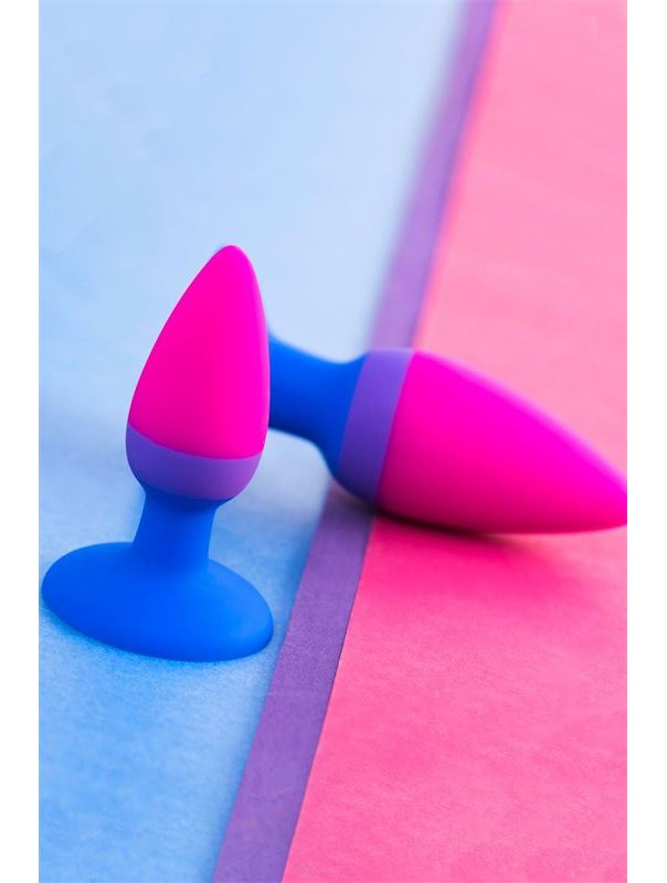 Сине-розовая анальная пробка Reed (10 см)