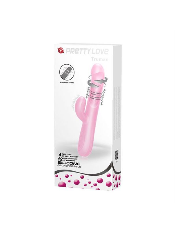 Розовый вибратор ротатор Truman (23,8 см)