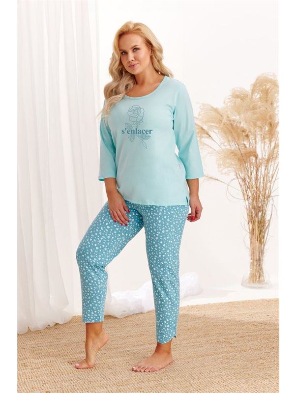 Хлопковая женская пижама Roza Plus SIze с брючками