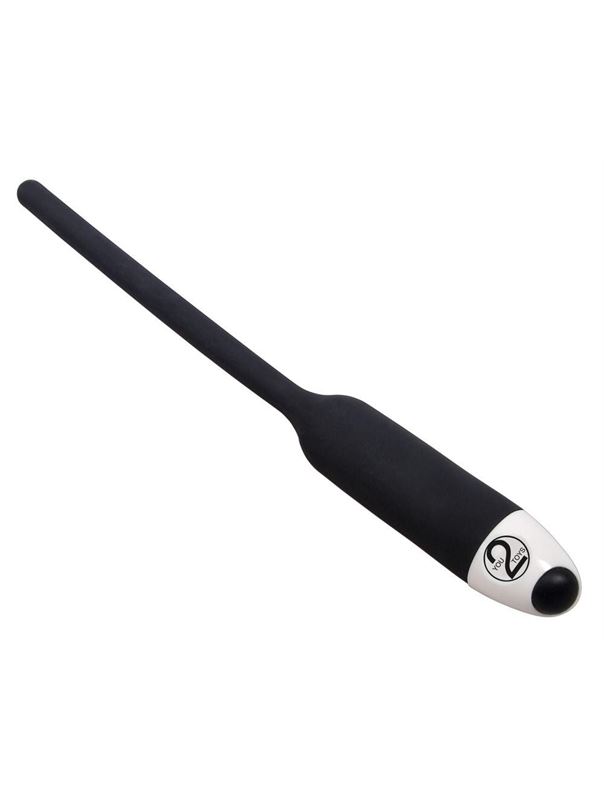 Черный силиконовый расширитель для уретры с вибрацией Silikon Dilator