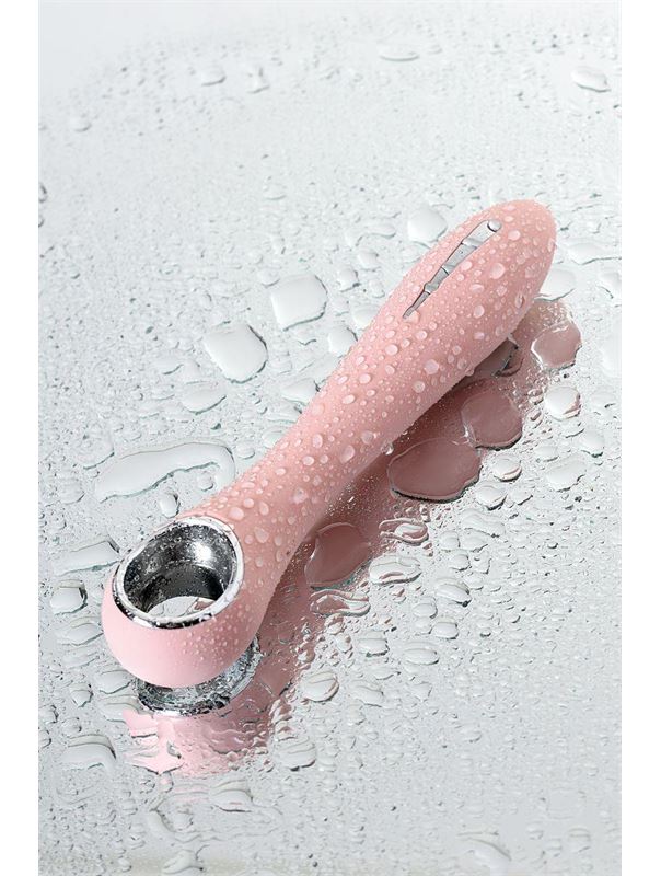 Розовый силиконовый вибратор с электростимуляцией PHYSICS GALVANI VIBE (21 см)