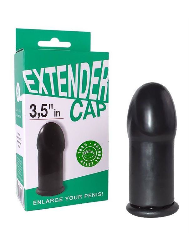 Чёрный латексный удлинитель пениса 3.5" in
