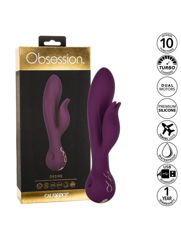 Фиолетовый вибратор кролик Desire (22,25 см)