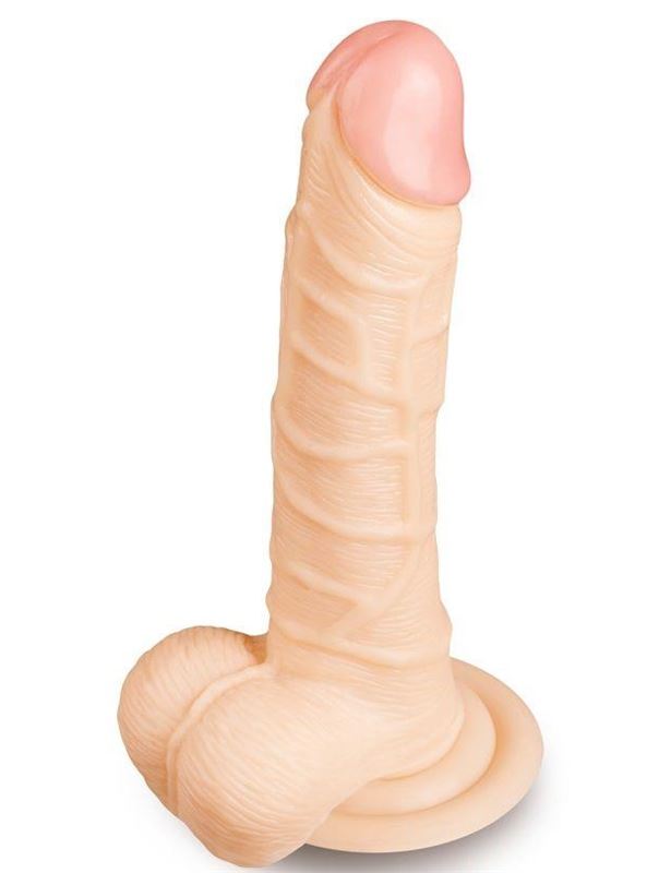 Телесный фаллоимитатор с рисунком вен (20,5 см)
