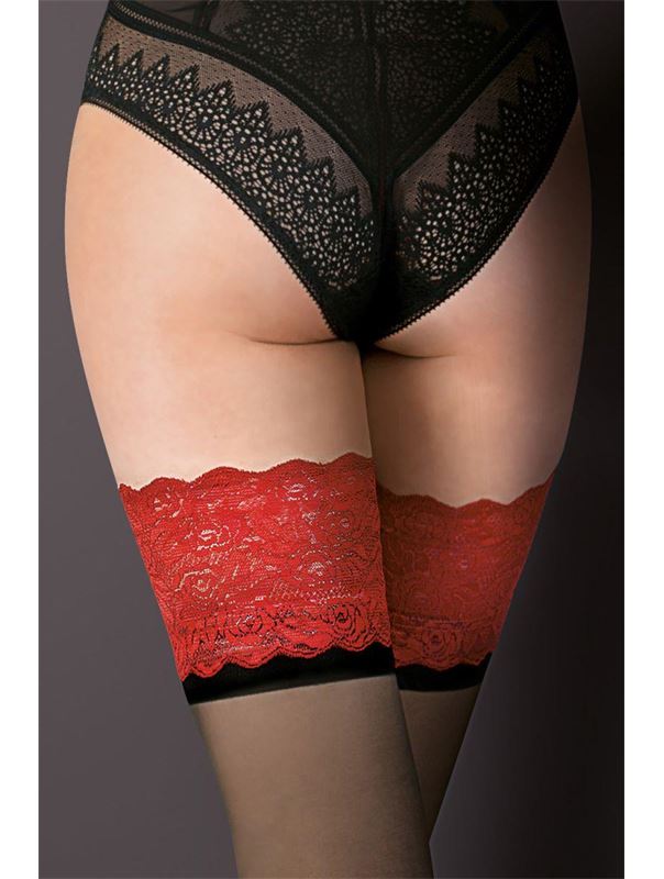Чулки Victoria с ажурной резинкой на силиконе