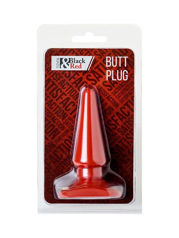 Красная анальная пробка без вибрации (10 см)