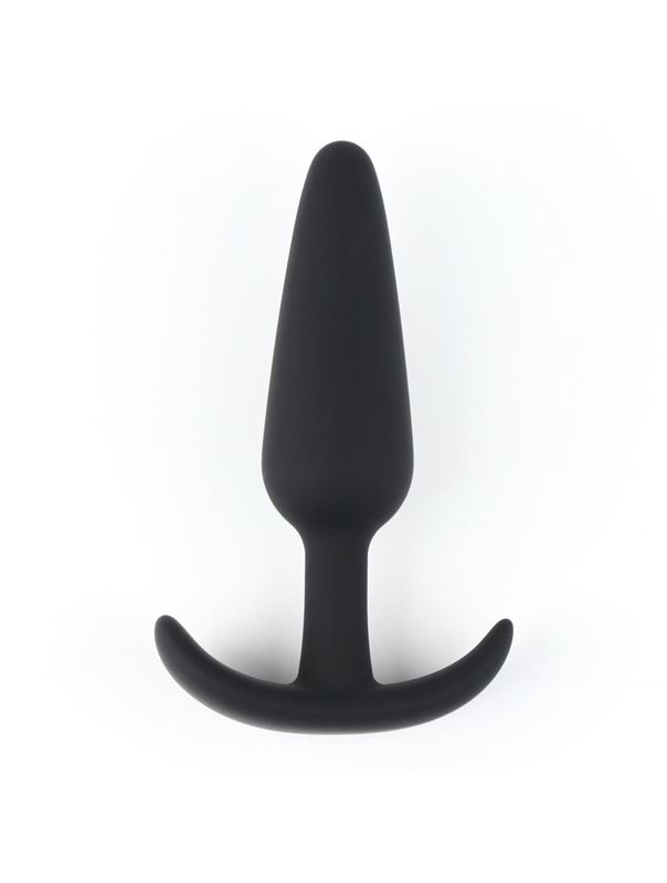 Черная силиконовая анальная пробка Soft-touch (12,5 см)