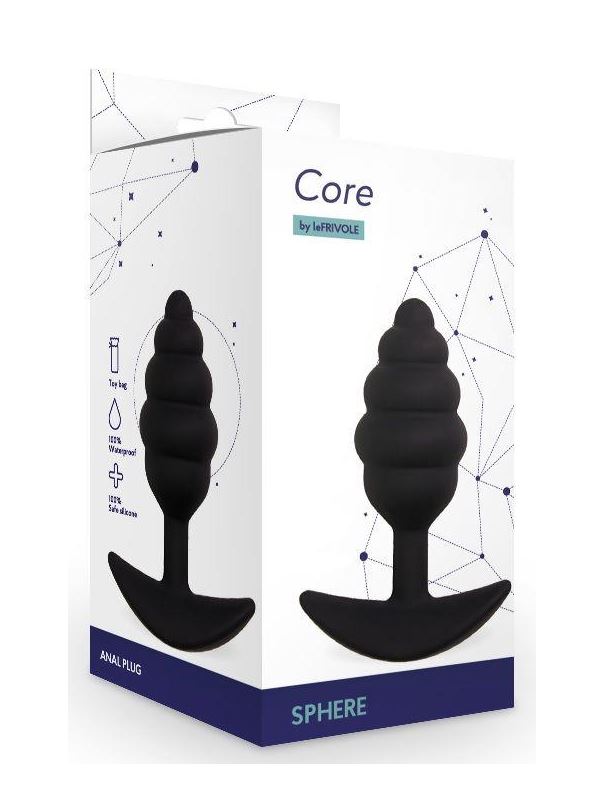 Черная анальная пробка Sphere L (11 см)