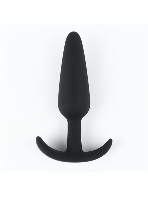 Черная силиконовая анальная пробка Soft-touch (10 см)
