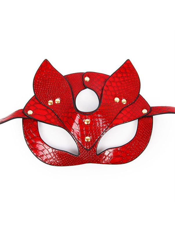 Красная игровая маска с ушками