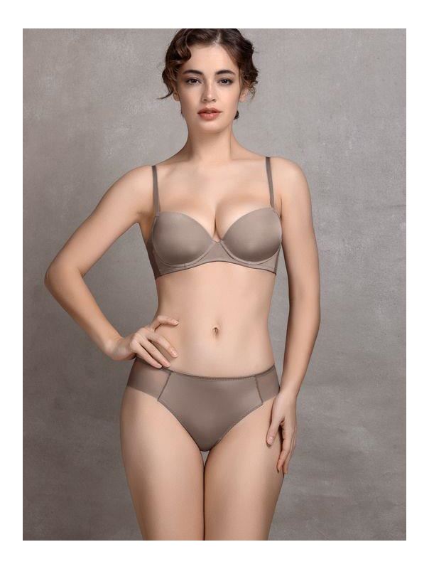 Бюстгальтер-балконет из микрофибры и сетки