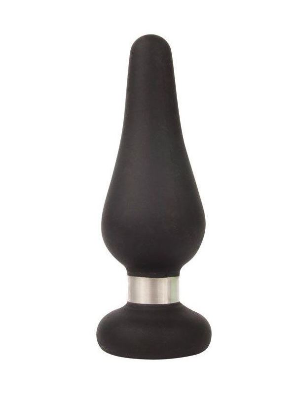 Черная конусовидная анальная пробка (11,5 см)
