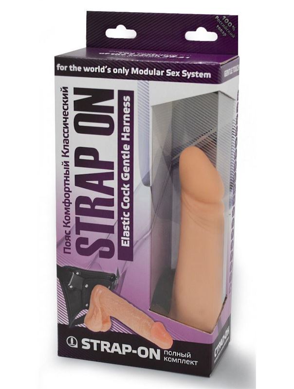 Реалистичный фаллоимитатор на трусиках с плугом (18,5 см)