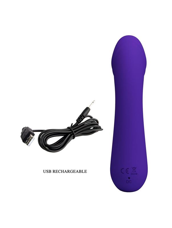 Фиолетовый силиконовый вибратор Cetus для G-точки (15 см)