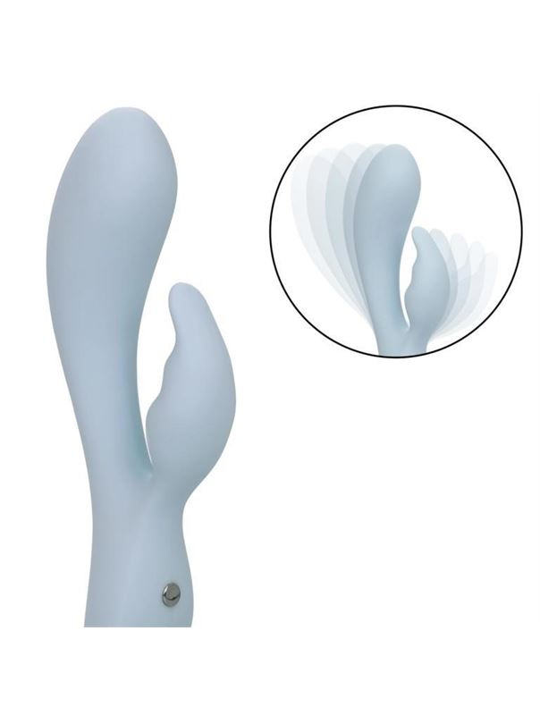 Голубой ультрагибкий вибратор кролик Kali (17,75 см)