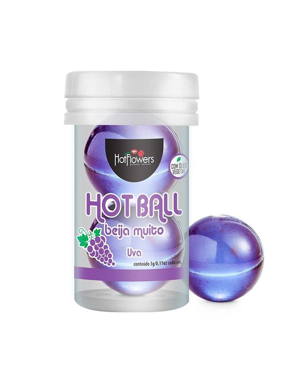 Лубрикант на масляной основе Hot Ball Beija Muito с ароматом винограда (2 шарика по 3 гр.)