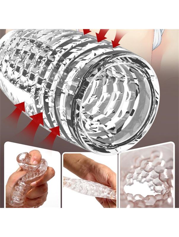 Прозрачный сквозной мастурбатор Yoni