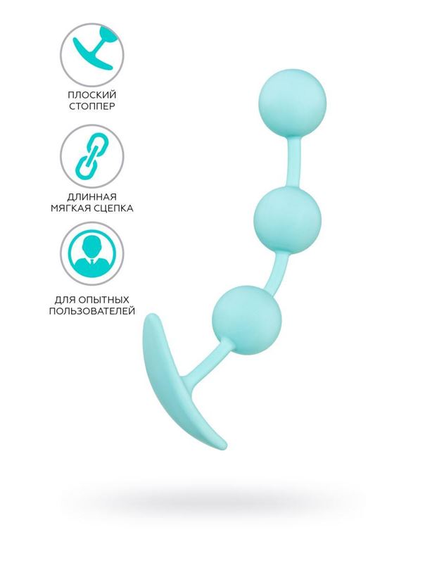 Мятные анальные шарики на сцепке Triplex (15 см)