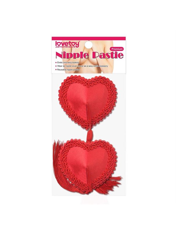 Красные пэстисы-сердечки с пышными кисточками