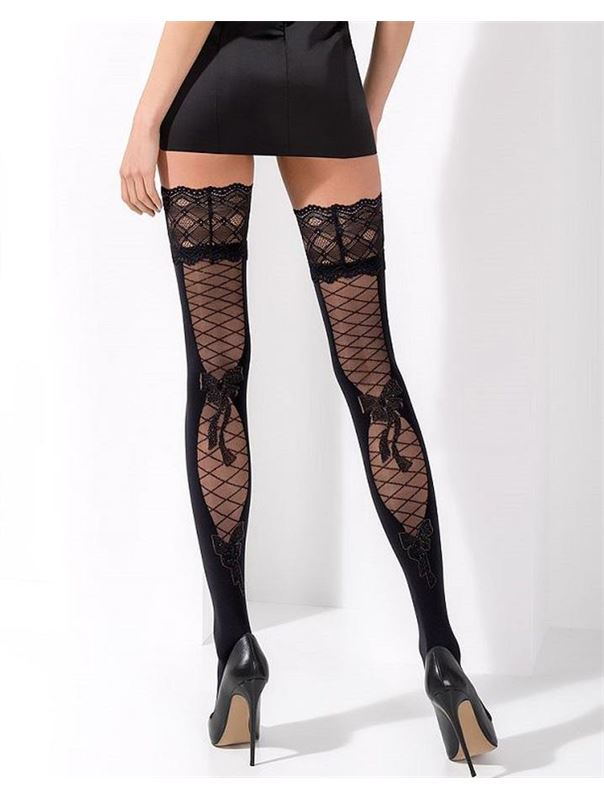 Эффектные чулки с имитацией шнуровки и бантами