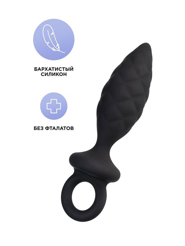 Черная анальная пробка Strob M (13,5 см)