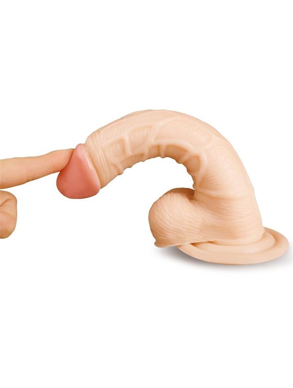 Телесный фаллоимитатор с рисунком вен (20,5 см)