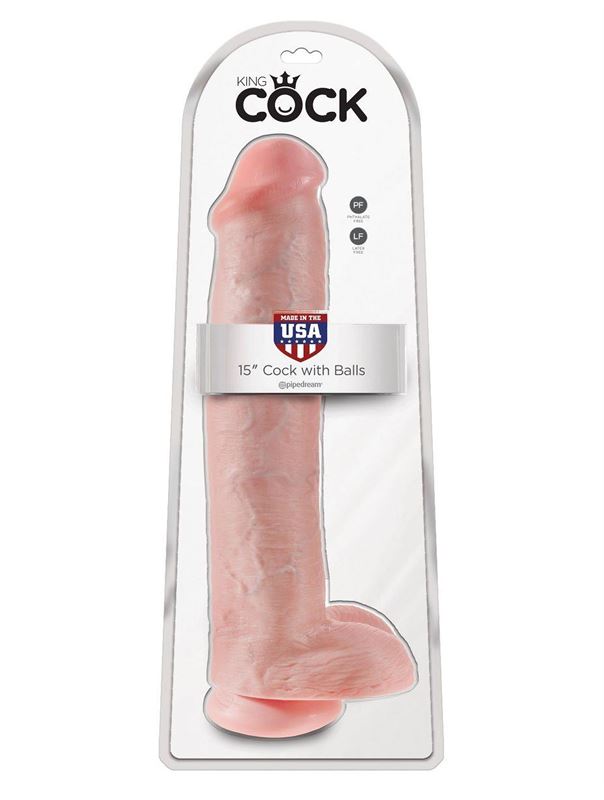 Телесный фаллоимитатор-гигант King Cock - 15" Cock with Balls (40,6 см)