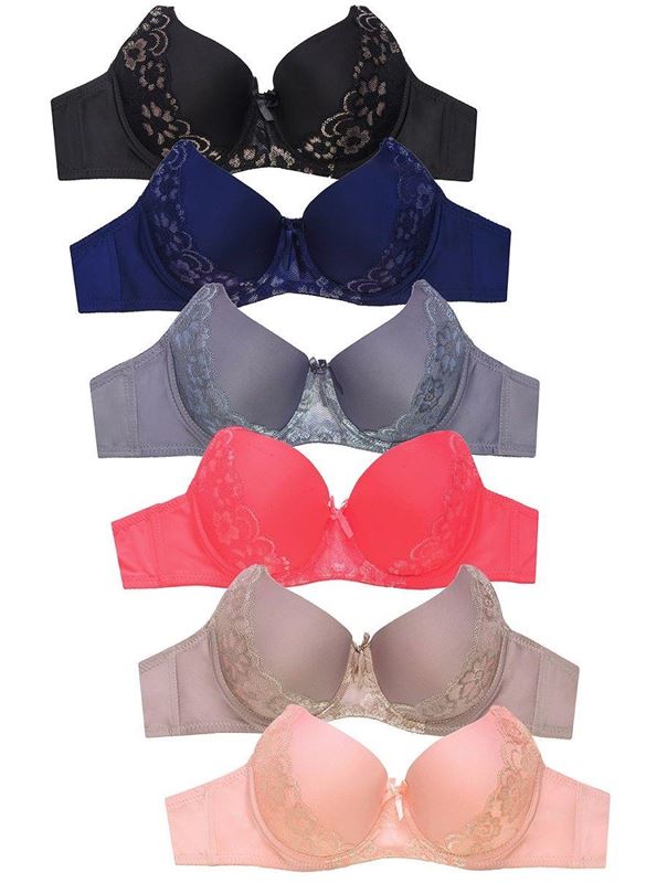 Бюстгальтер с формованными чашками, отделанными кружевом