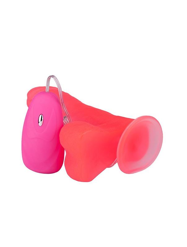 Розовый гелевый вибратор на присоске (19 см)