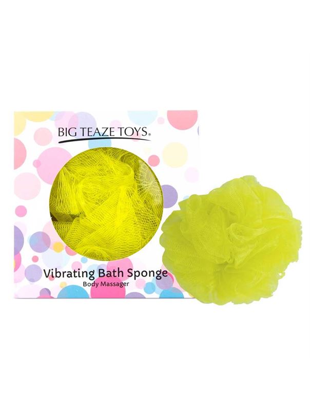Желтая губка для ванны с вибропулей Vibrating Bath Sponge