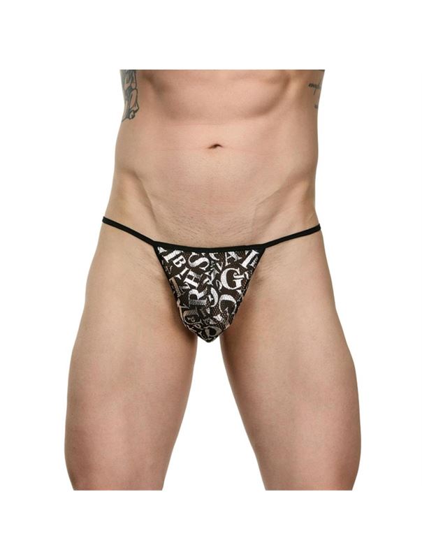 Мужские трусы-стринги с принтом в виде букв