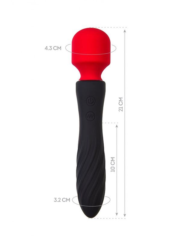 Черно-красный двусторонний вибромассажер Black&Red (21 см)
