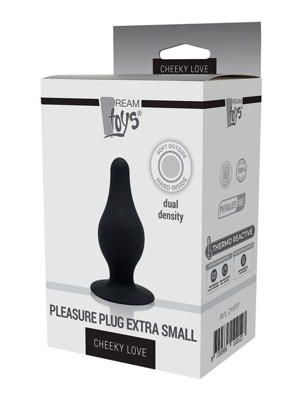 Черный анальный стимулятор Dual Density Pleasure Plug XS (6,4 см)