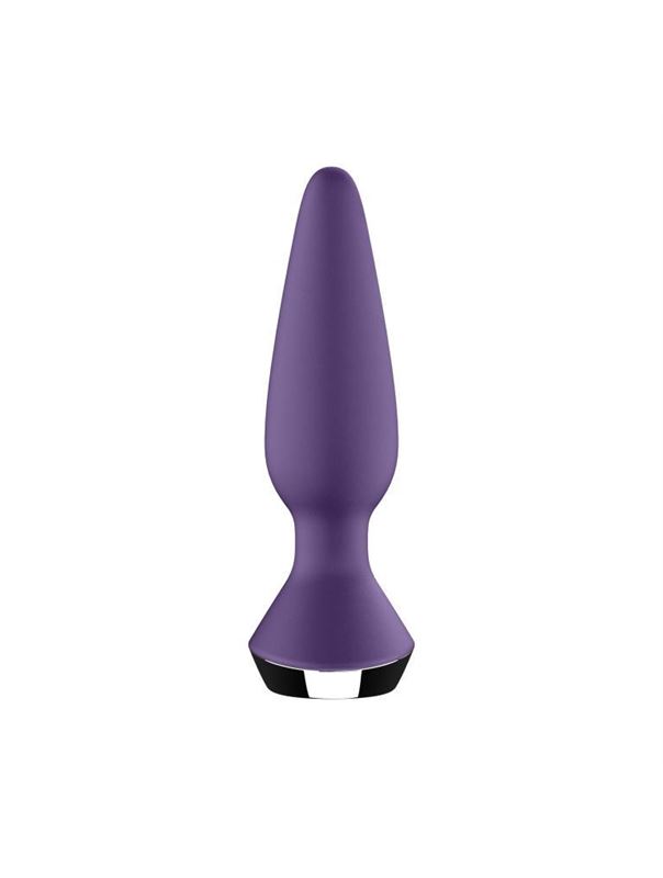 Фиолетовая анальная пробка с вибрацией Satisfyer Plug-ilicious 1 (13,5 см)