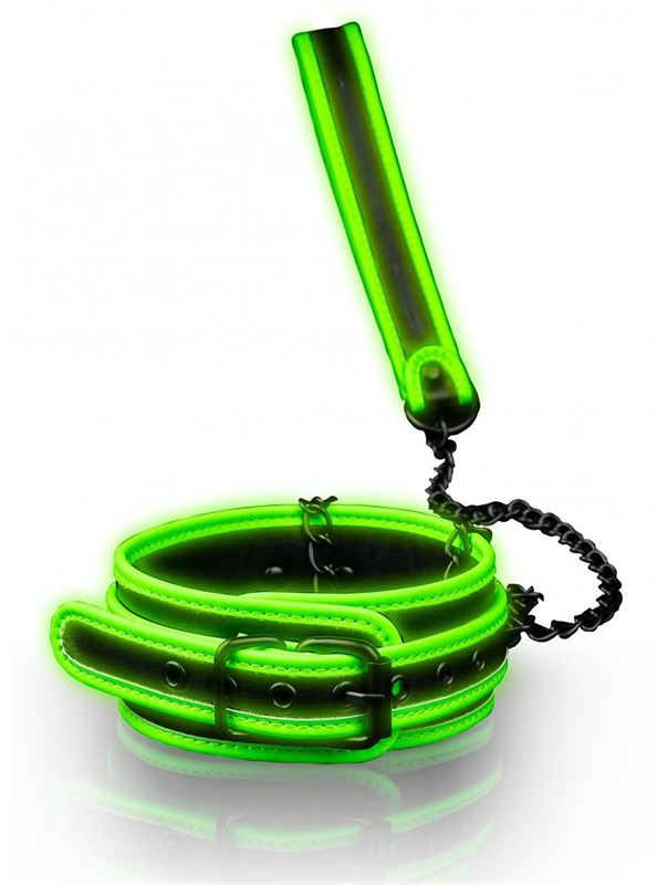 Люминесцентный ошейник с поводком
