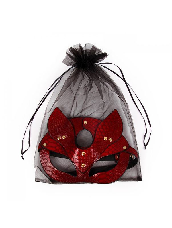 Красная игровая маска с ушками