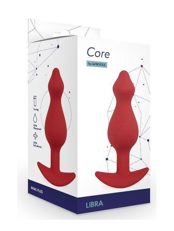 Бордовая анальная пробка Libra L (14,2 см)