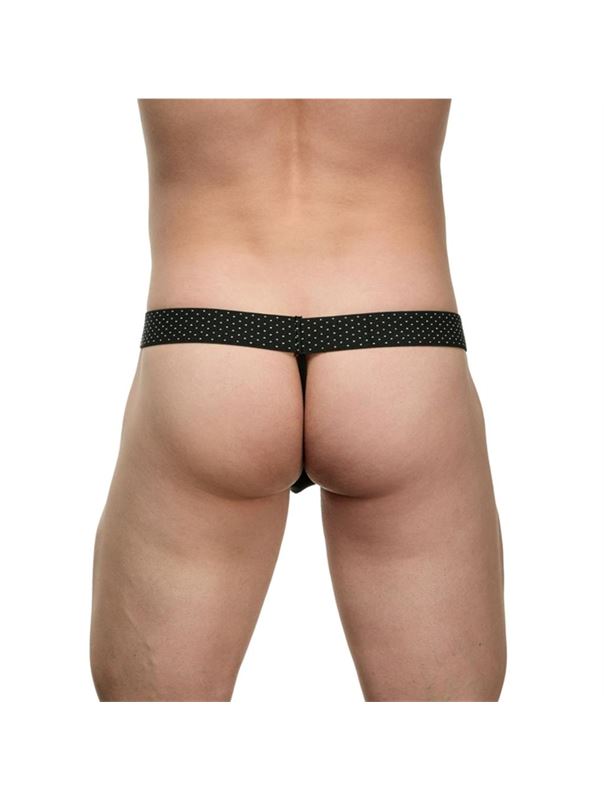 Мужские трусы-стринги с поясом в горошек