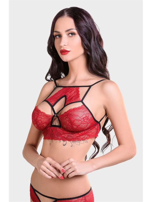 Удлиненный кружевной бралетт