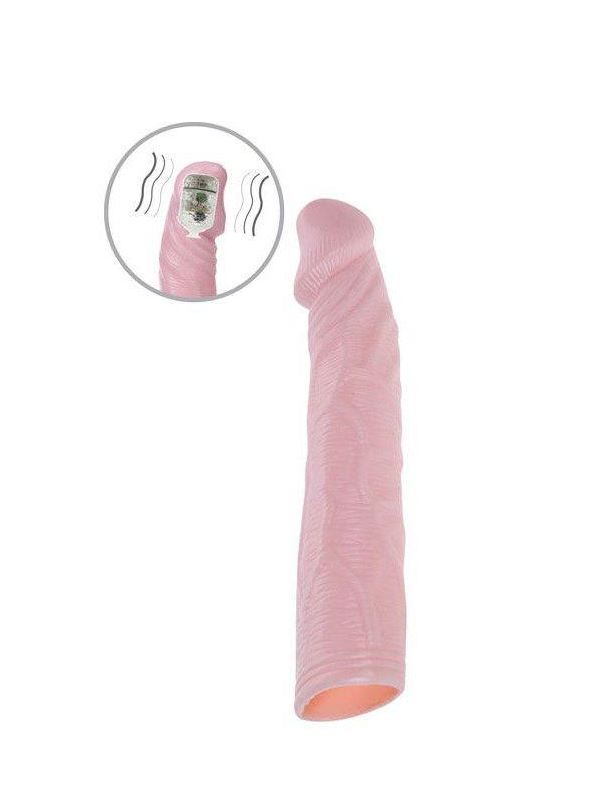 Телесная насадка для пениса с вибрацией Sex Expert (18 см)