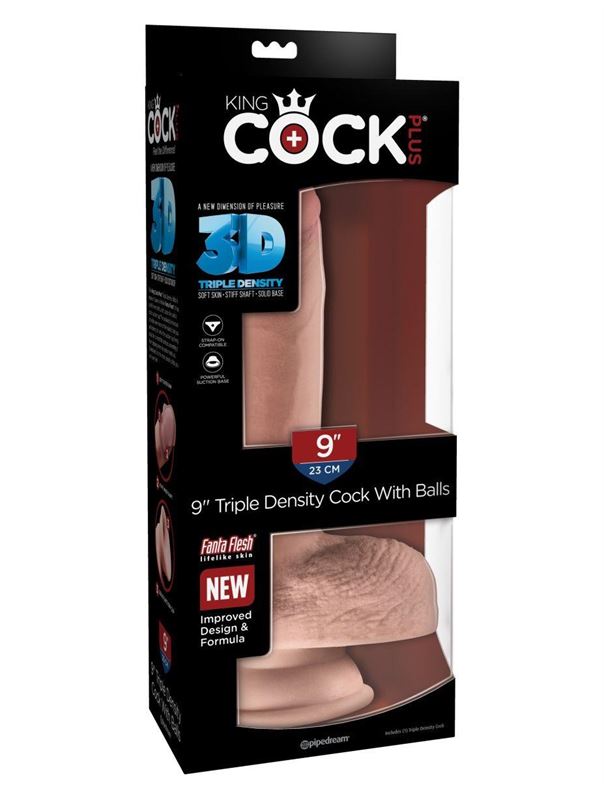 Телесный фаллоимитатор на присоске 9" Triple Density Cock with Balls (24,1 см)