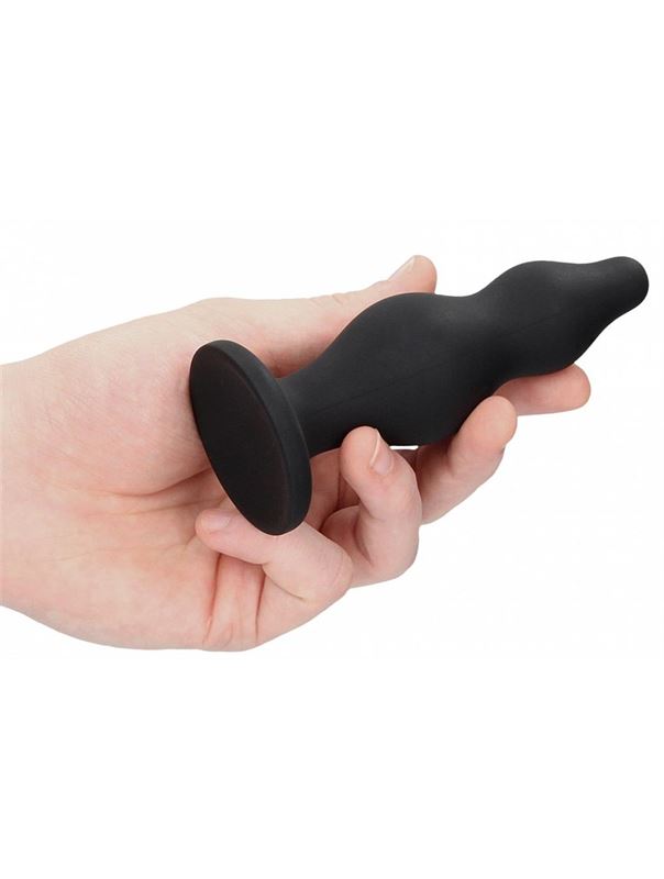 Черная анальная пробка Bubble Butt Plug (11,6 см)