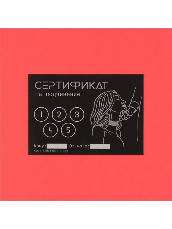 Набор из 10 сертификатов на любовные игры